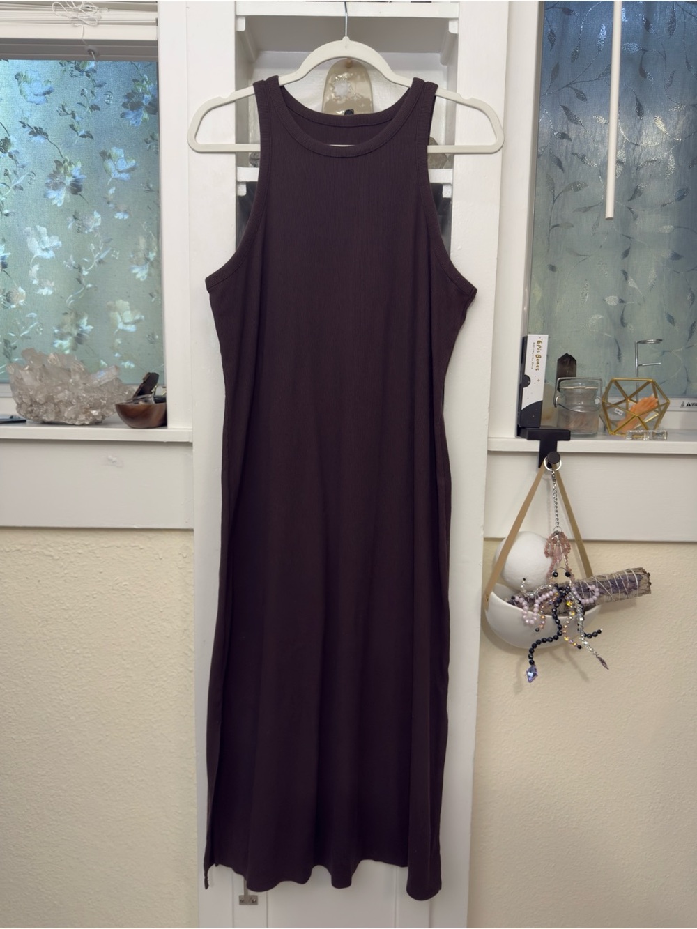 A New Day Ribbed Tank Midi Bodycon Dress | Dark Brown | XXL